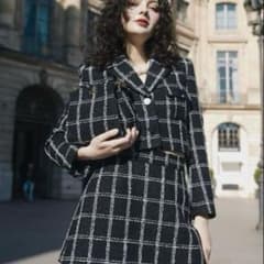 sheller シェリエ 5th check tweed セットアップ - メルカリ