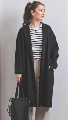 UNITED ARROWS リバー テーラード コート 36 ブラックのサムネイル
