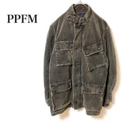 PPFM ピーピーエフエム【L】ミリタリージャケット　y2k ピーピーエフエム ジャケット M ミリタリー カーキ 90年 2000年