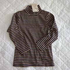 MUJI ハイネック ストライプ Tシャツ 110のサムネイル
