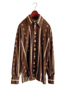 【本人期】60s GIVENCHY ポリエステルシャツ　刺繍　デッドストックのサムネイル