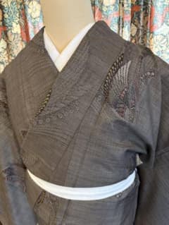 本場大島紬 泥染 上品 都喜ヱ門 正絹 トールサイズ 証書付き ゴールド 
