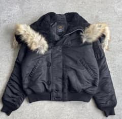 極美品ALPHA INDUSTRIES【XL】N-2B フライトジャケット 黒のサムネイル