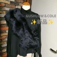 ✨新品✨】GUSHLOW＆COLE◎ファーケープストール 羊ファー ブラック 