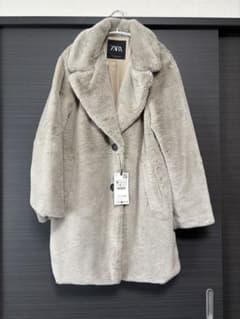 ZARA グレー ファーコート Mサイズ即購入者大募集 - メルカリ