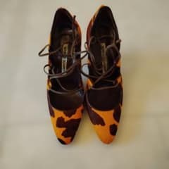 Manolo Blahnik ハラコ レースアップ パンプス 35のサムネイル