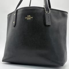良品✨コーチ トートバッグ シティ レザー 肩掛け A4可 ロゴ金具