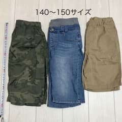 迷彩柄 ジーンズ ハーフパンツ 140〜150サイズ 3点セットのサムネイル