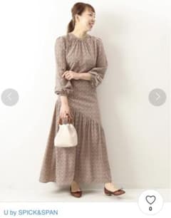U by SPICK&SPAN ボトルネックプリントドレス　ロングワンピースのサムネイル