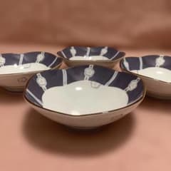乃りたけ オールドノリタケ 梅型の中鉢 ボウル 輪花鉢 4個 皿 器