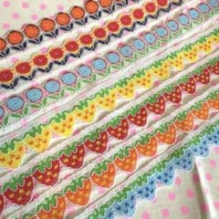 昭和レトロ　イチゴとお花レース　7色セット　ビンテージのサムネイル