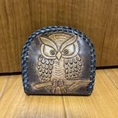 フクロウさんのコインケース／レザー／小銭入れのサムネイル
