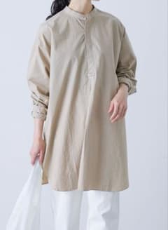 かぐれコットンシルクチュニックシャツ/未使用タグ付きベージュ かぐれコットンシルクチュニックシャツ/未使用タグ付きベージュ - メルカリ