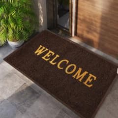 玄関マット 屋外用 金 welcome ブラウン 45×75 シンプル 防水 - メルカリ