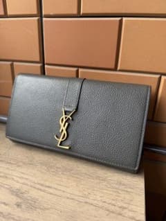 YSL ダークグレー レザー 長財布のサムネイル