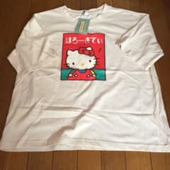 新品 大きめ Ｌレトロ柄ハローキティ はろーきてい Tシャツ