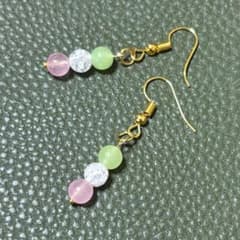SALE♡天然石ピアス♡三色団子♡三色だんご♡のサムネイル