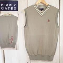 パーリーゲイツ ゴルフウェア スウェット ベスト バニー刺繍 6 Vネック