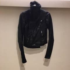 rickowens リックオウエンス カーフ ハイネック レザージャケット 42 