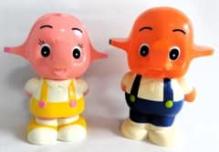 昭和レトロ】 佐藤製薬 サトちゃん サトコちゃん ソフビ BIG貯金箱