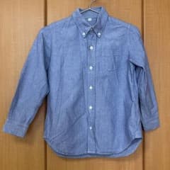 無印良品 長袖シャツ ブルー 130cm ボタンダウンシャツのサムネイル