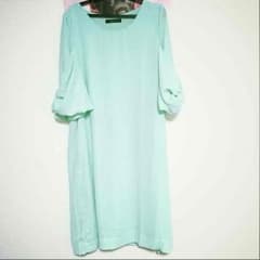 （送料込！）リボン袖 シフォン Aライン ワンピースのサムネイル