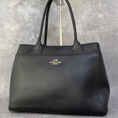 【現行/極美品】コーチ COACH 2way トートバッグ クロスグレイン 黒 極美品 COACH クロスグレインレザー ケイシー トートバッグ ブラック