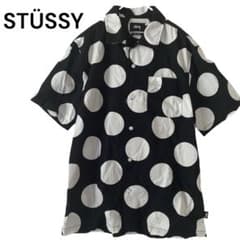 STUSSY ドット柄 半袖 開襟シャツ オープンカラー 水玉 黒白 S STUSSY ドット柄 半袖 開襟シャツ オープンカラー 水玉 黒白 S - メルカリ