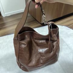 COACH クロコ型押し ショルダーバッグ ブラウンのサムネイル