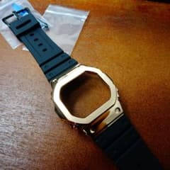 新品 DW5600互換性ステンレス製シャンパンGベゼル＆ブラックシリコンラバーのサムネイル