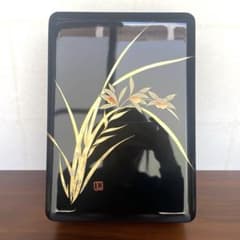 【新品・未使用】高岡漆器 硯箱 文箱 小物入れ 漆塗 蘭蒔絵のサムネイル