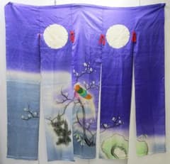 y0523-101 伝統工芸 花嫁のれん 花 鳥 松 梅 花嫁暖簾 - メルカリ