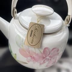 新品⭐️象印　ALLEN BALLY 胡蝶蘭　鍋　やかん　昭和レトロ　ホーロー ALLEN BALLY FRANCE 象印 ホーローケトル 胡蝶蘭柄 - メルカリ