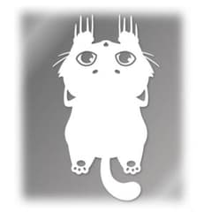 [익명 배송] 낙하 고양이 커팅 스티커 [흰 고양이 · S 사이즈 · 흰색]