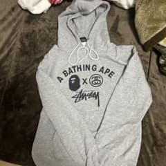 A BATHING APE x STUSSY グレー Lサイズ - メルカリ