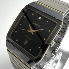 稼動】 RADO ダイヤスター 腕時計 メンズ セラミック 2Pダイヤ デイト 