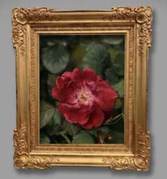 絵画 花 バラ 赤 油絵風 クラシック アート アート ポスター A4のサムネイル
