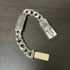 silver925 ダガー&フローラルクロス シルバーハーフクロスブレスレット
