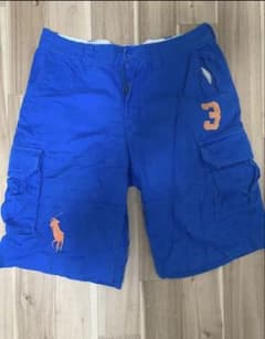 Ralph Lauren ビッグポニー 90's カーゴショーツ 青 ブルーのサムネイル