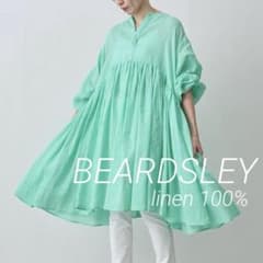 タイムセール❣️BEARDSLEYビアズリー リネンギャザーチュニック 麻100% タイムセール❣️BEARDSLEYビアズリー リネンギャザーチュニック 麻100