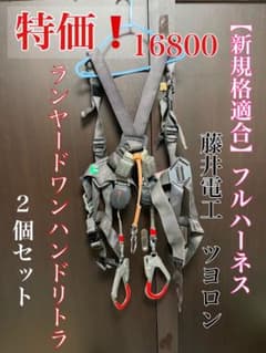 フルハーネス【新規格】ツヨロン　ランヤードワンハンドリトラ2個付きのサムネイル