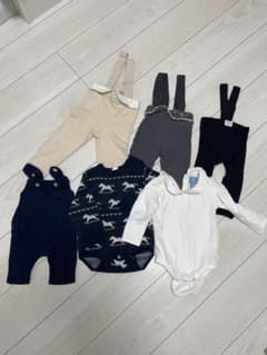80.90ベビー服セット cottoli gapニットサスペンダーレギンスなどのサムネイル