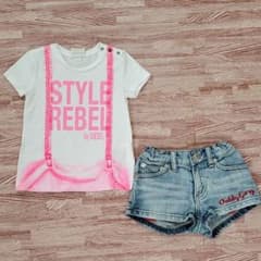 ディーゼルTシャツ+デニム短パンのサムネイル