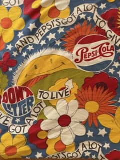 ビンテージ60's 70' Pepsi Cola SEARS ベットカバー　生地 ビンテージ60's 70' Pepsi Cola SEARS ベットカバー 生地 - メルカリ