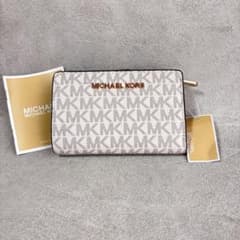 新品　マイケルコース　二つ折り財布　MKロゴ　ホワイト