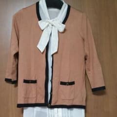レッセパッセ　ブラウン　パイピンク　カーディガン★のサムネイル