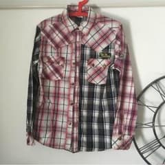 メンズ 切り替えチェックシャツ☆美品のサムネイル