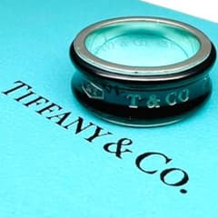 極美品】TIFFANY リング 指輪 ブラックチタン ナロー ミッドナイト 