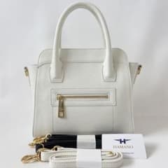 新品　HAMANO ハナエル ミニボクシー オフホワイト 2WAYハンドバッグ 新品 HAMANO ハナエル ミニボクシー オフホワイト 2WAYハンドバッグ