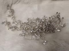 ウェディング ボンネ ヘッドドレス クリスタル ビーズ ヘッドドレス 花 パールのサムネイル